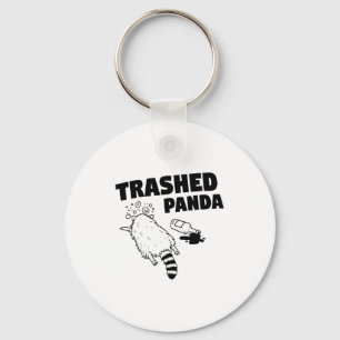 Trashed Panda, Funny Drunk Raccoon, Funny Trash Pa Key Ring