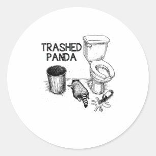 Trashed Panda Funny Drunk Racoon  Classic Round Sticker