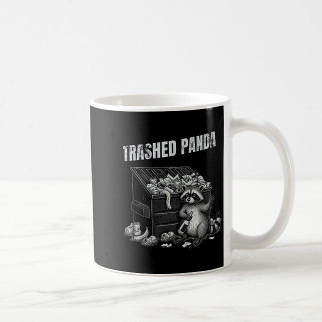 Trashed Panda Funny Drunk Racoon Cool Animals Grap Coffee Mug (Right)