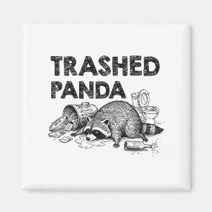 Trashed Panda Funny Drunk Racoon Gets Drunk Meme F Magnet
