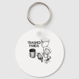 Trashed Panda Funny Drunk Racoon  Key Ring