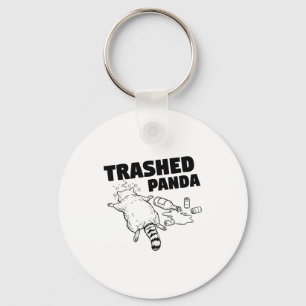 Trashed Panda Funny Drunk Racoon  Key Ring