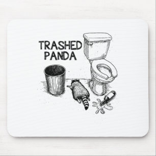 Trashed Panda Funny Drunk Racoon  Mouse Pad