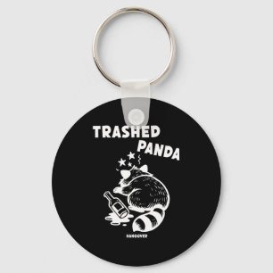 Trashed Panda Hangover Social Media Crazy Drunk Ra Key Ring