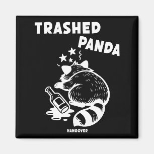 Trashed Panda Hangover Social Media Crazy Drunk Ra Magnet