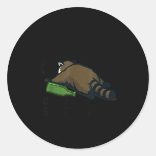 Trashed Panda Is My Srit Animal Funny Trash Racoon Classic Round Sticker