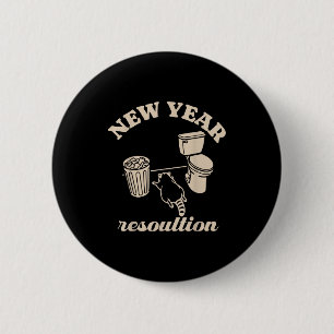 Trashed Panda New Year Resolution Funny Drunk Racc 6 Cm Round Badge