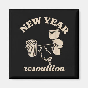 Trashed Panda New Year Resolution Funny Drunk Racc Magnet