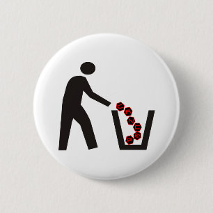 Trashing Cancer 6 Cm Round Badge