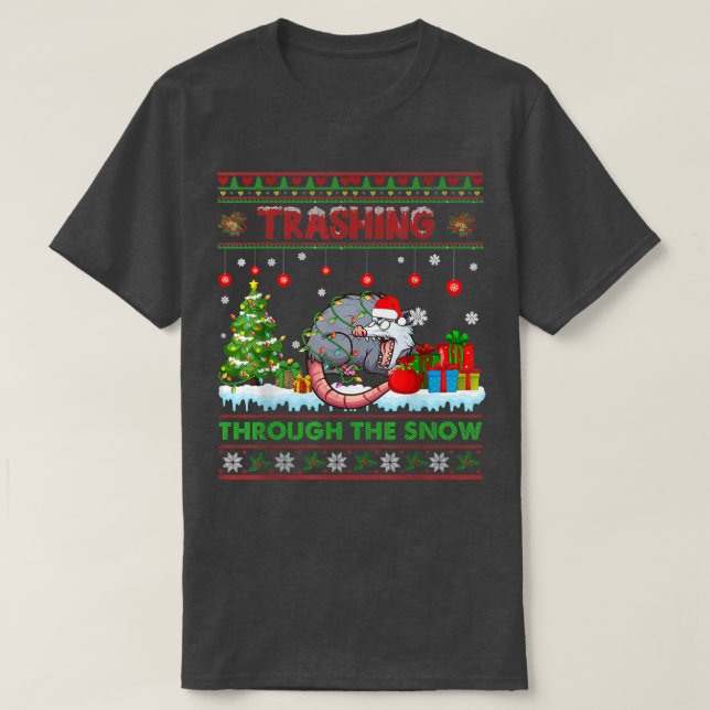 Trashing Through The Snow Christmas Sweater Santa  (Design Front)