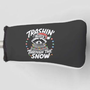 Trashing Through the Snow Funny Racoon Christmas Golf Head Cover