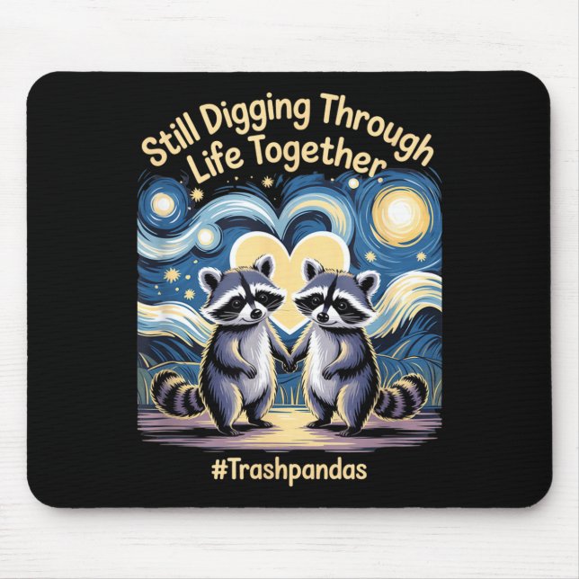 Trashpandas Couples Matching Valentines Day Annive Mouse Pad (Front)