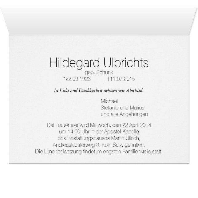 Trauerkarte (Inside Horizontal (Bottom))