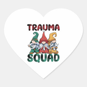 Trauma Squad Gnomes Emergency Nursing Heart Sticker