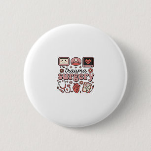 Trauma Surgery Vintage Medical Vector Shirt Design 6 Cm Round Badge