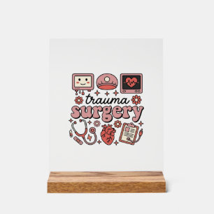 Trauma Surgery Vintage Medical Vector Shirt Design Acrylic Sign