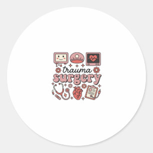 Trauma Surgery Vintage Medical Vector Shirt Design Classic Round Sticker