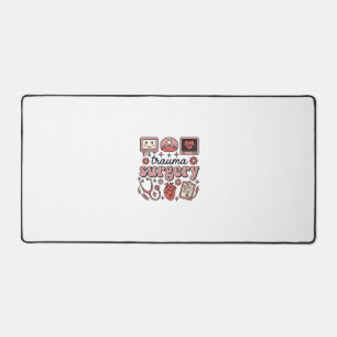 Trauma Surgery Vintage Medical Vector Shirt Design Desk Mat