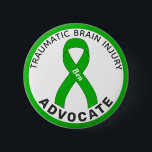 Traumatic Brain Injury Advocate Ribbon White 6 Cm Round Badge<br><div class="desc">Traumatic Brain Injury Advocate Ribbon White Button for awareness and support for people with traumatic brain injury.</div>