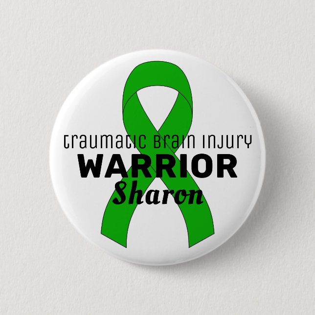 Traumatic Brain Injury Advocate Ribbon White 6 Cm Round Badge (Front)