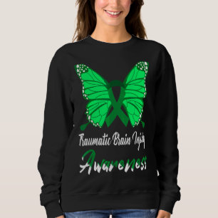 Traumatic Brain Injury Awareness Butterfly Sweatshirt
