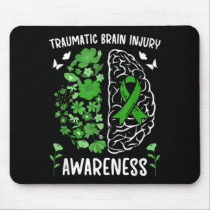 Traumatic Brain Injury Awareness Flowers TBI Mouse Pad