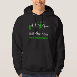 Traumatic Brain Injury Awareness Heartbeat Christi Hoodie
