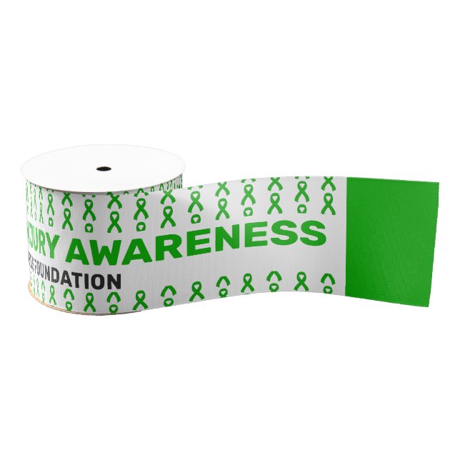 Traumatic Brain Injury Awareness Pattern Ribbon Grosgrain Ribbon (Spool)