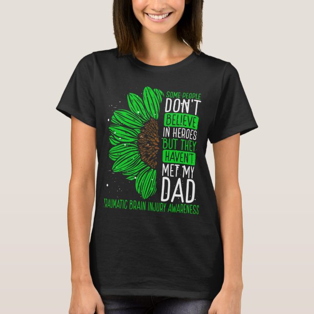 Traumatic Brain Injury Awareness Ribbon Dad T-Shirt (Front)