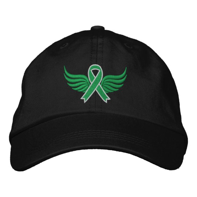 Traumatic Brain Injury Ribbon Wings Embroidered Hat (Front)