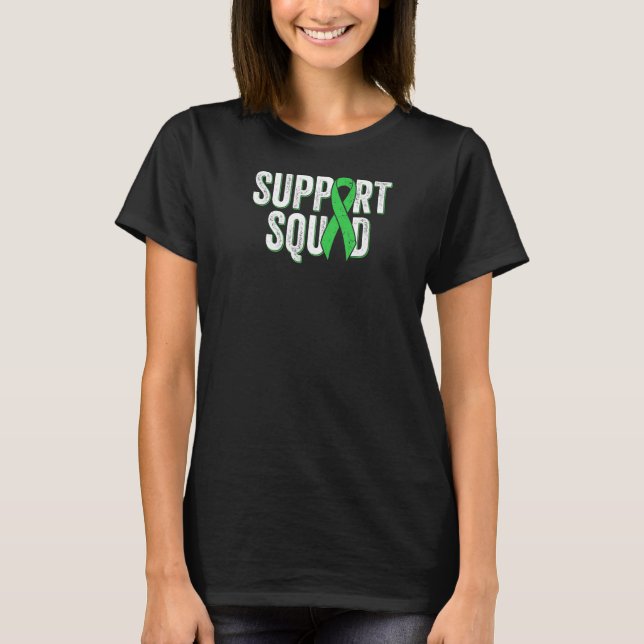 Traumatic Brain Injury Support Squad Green Awarene T-Shirt (Front)