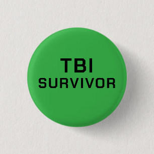 Traumatic Brain Injury Survivor TBI Green Medical 3 Cm Round Badge