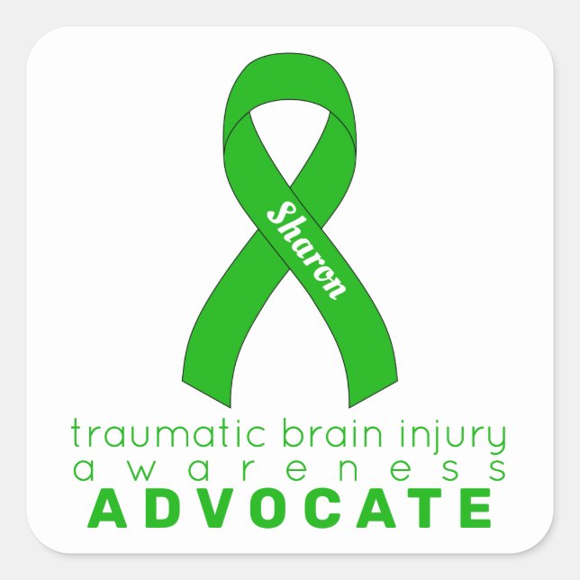 Traumatic Brain Injury Warrior White Square Sticker (Front)