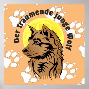träumender Wolfswelpe Poster