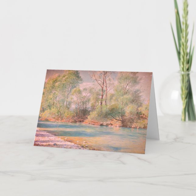 Traunstein River on the Road to Empfig, Bavaria: Card (Front)