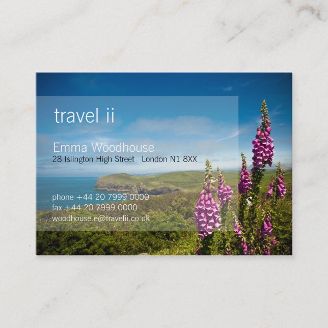 Travel 2 - Cornwall Business Card (Front)