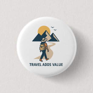 Travel adds value 3 cm round badge