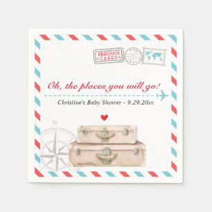 Travel Adventure Aeroplane Baby Shower Napkins
