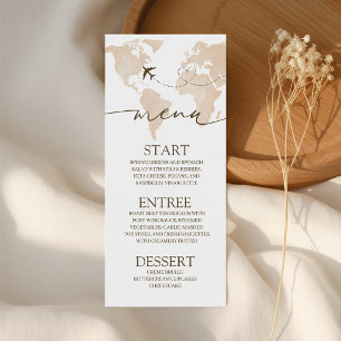 Travel Adventure Awaits Shower Menu 4x9 Card