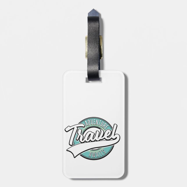 Travel Adventure Awaits vintage logo Luggage Tag (Back Vertical)