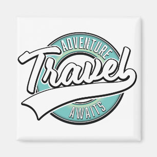 Travel Adventure Awaits vintage logo Magnet