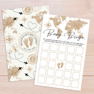 Travel Adventure Baby Bingo Game Card