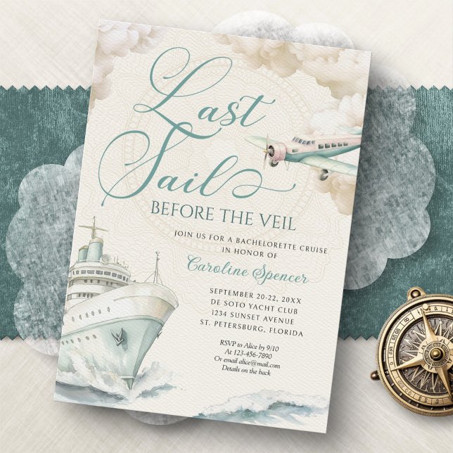 Travel Adventure Cruise Bachelorette Party Invitation (Creator Uploaded)