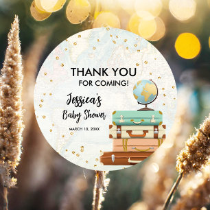 Travel Adventure Gold Confetti Baby Shower Favour Tags