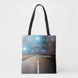 Travel Adventure Journey Quote Road Trip Highway Tote Bag