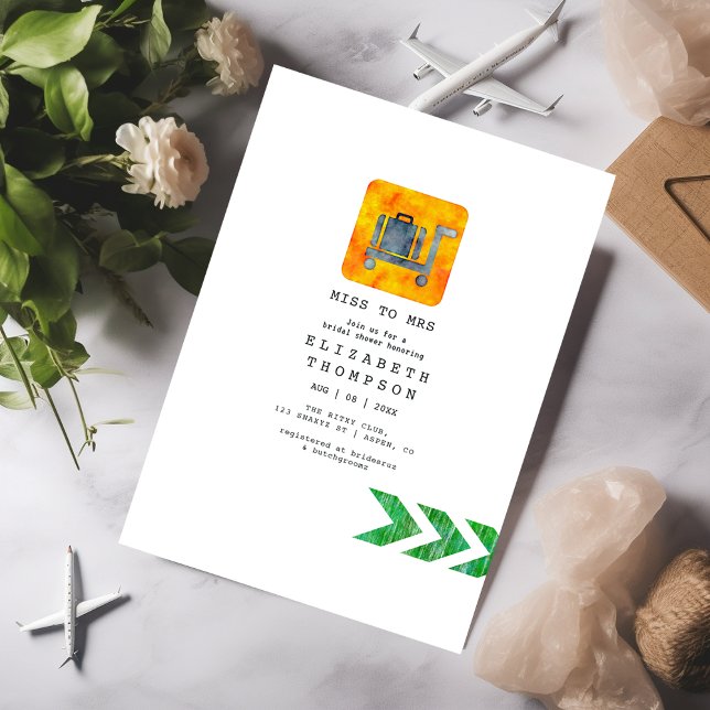 Travel Adventure Passport Miss - Mrs Bridal Shower Invitation (Creator Uploaded)