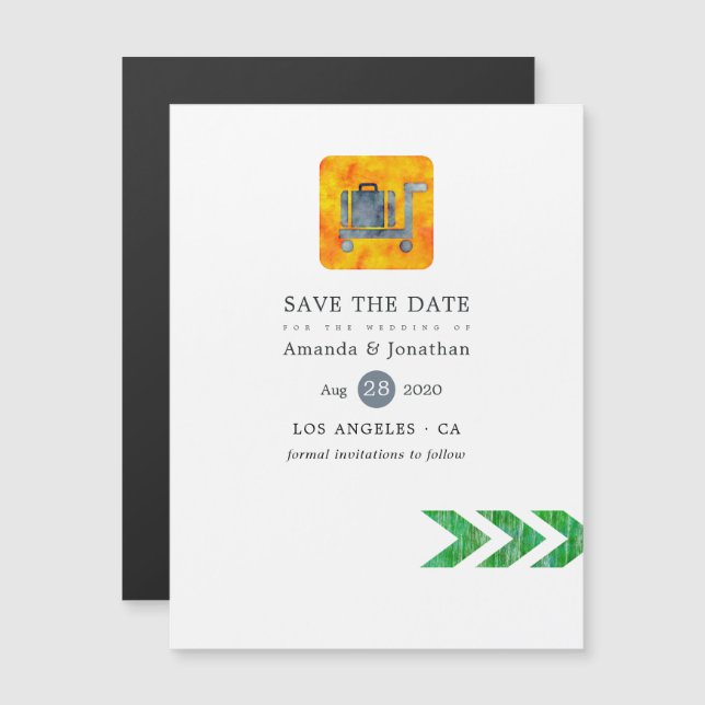 Travel Adventure Passport Wedding Magnetic Invitation (Front/Back)