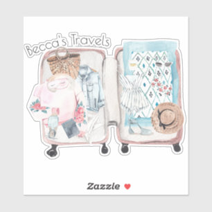 Travel Adventure Suitcase Watercolor 
