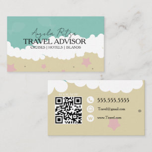 Travel Advisor Consultant Agency Beach Business Card