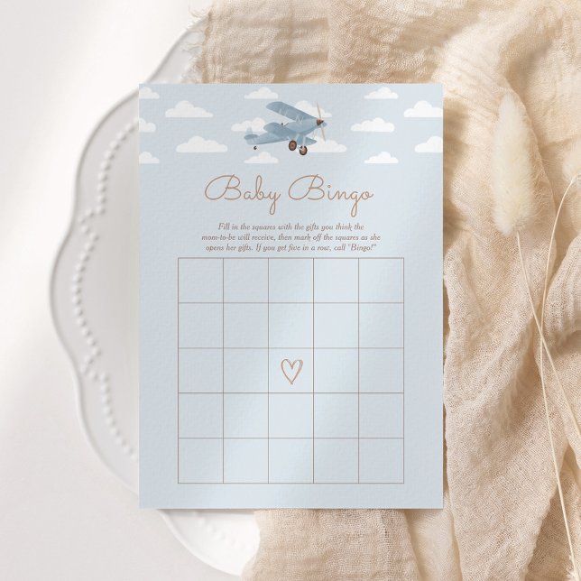Travel Aeroplane Baby Shower Bingo Game Invitation (Creator Uploaded)